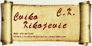 Cviko Kikojević vizit kartica